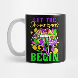 Mardi Gras Lips Let The Shenanigans Begin Kids Men Women Mug